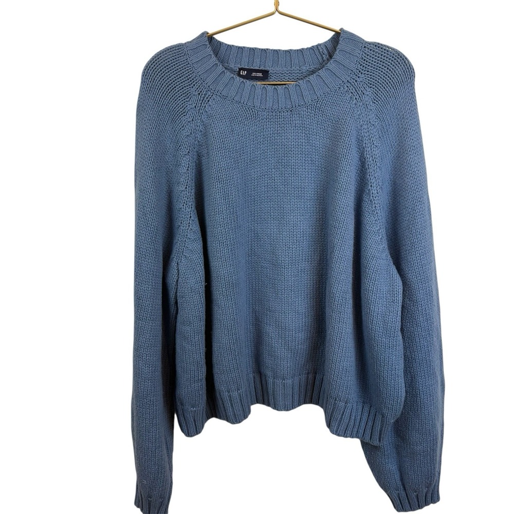 Gap 2024  Blue‎ Pullover Sweater Size XXL Cotton Nylon Wool  639693-01